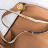 Burberry Large Camel And Black Leather Shoulder Bag