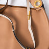 Burberry Large Camel And Black Leather Shoulder Bag