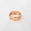 Cartier Rose Gold Double Band Diamonds And Pink Sapphires Love Ring