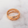 Cartier Rose Gold Double Band Diamonds And Pink Sapphires Love Ring
