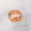 Cartier Rose Gold Double Band Diamonds And Pink Sapphires Love Ring
