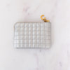 **UNUSED** Celine C Charm Quilted Silver Leather Coin Purse