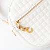 **UNUSED** Celine White Quilted Calfskin Leather C Charm Camera Bag