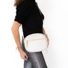 **UNUSED** Celine White Quilted Calfskin Leather C Charm Camera Bag