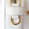 **UNUSED** Celine White Quilted Calfskin Leather C Charm Camera Bag