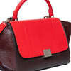 Celine Red And Burgundy Leather Trapeze Bag