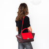 Celine Red And Burgundy Leather Trapeze Bag