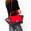 Celine Red And Burgundy Leather Trapeze Bag