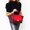 Celine Red And Burgundy Leather Trapeze Bag