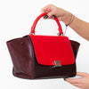 Celine Red And Burgundy Leather Trapeze Bag