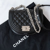 Chanel Black Caviar Quilted Small Boy Messenger Bag