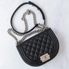 Chanel Black Caviar Quilted Small Boy Messenger Bag