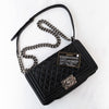 Chanel Classic Black Leather Medium Boy Bag