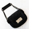 Chanel Black Shearling Mademoiselle Lock Shoulder Bag