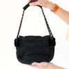 Chanel Black Shearling Mademoiselle Lock Shoulder Bag