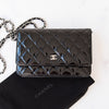 Chanel Black Patent Wallet On Chain Crossbody Bag