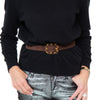 EVEYSPRELOVED Chanel Chainlink Buckle Brown Suede Belt
