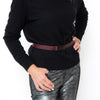 EVEYSPRELOVED Chanel Burgundy Leather Logo Buckle Belt
