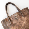 Chanel Vintage Bronze Python Executive Cerf Tote Bag