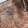 Chanel Vintage Bronze Python Executive Cerf Tote Bag