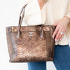 Chanel Vintage Bronze Python Executive Cerf Tote Bag