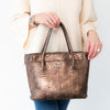 Chanel Vintage Bronze Python Executive Cerf Tote Bag