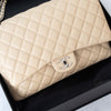 Chanel Cream Caviar Leather Jumbo Classic Double Flap Bag