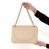 Chanel Cream Caviar Leather Jumbo Classic Double Flap Bag