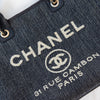 Chanel Deauville Denim And Tweed Shopping Tote Bag