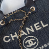 Chanel Deauville Denim And Tweed Shopping Tote Bag