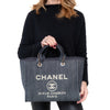 Chanel Deauville Denim And Tweed Shopping Tote Bag