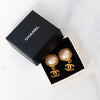 EVEYSPRELOVED Chanel Vintage Cabochon Pearl CC Drop Clip On Earrings