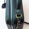 Chanel Dark Turquoise Caviar Quilted Leather Medium CC Filigree Vanity Case Iridescent Hardware
