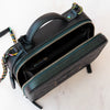 Chanel Dark Turquoise Caviar Quilted Leather Medium CC Filigree Vanity Case Iridescent Hardware