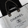 Chanel Grey Canvas and Leather Deauville Shopper Tote Bag