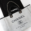 Chanel Grey Canvas and Leather Deauville Shopper Tote Bag