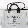 Chanel Grey Canvas and Leather Deauville Shopper Tote Bag