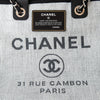 Chanel Grey Canvas and Leather Deauville Shopper Tote Bag