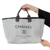 Chanel Grey Canvas and Leather Deauville Shopper Tote Bag