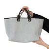 Chanel Grey Canvas and Leather Deauville Shopper Tote Bag