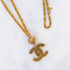 Chanel Vintage Coco Mark Gold Plated Long Necklace