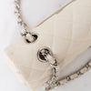Chanel Off White Medium Classic Double Flap Bag In Caviar Leather