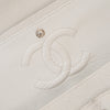 Chanel Off White Medium Classic Double Flap Bag In Caviar Leather