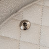 Chanel Off White Medium Classic Double Flap Bag In Caviar Leather