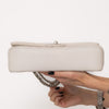 Chanel Off White Medium Classic Double Flap Bag In Caviar Leather