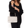 Chanel Off White Medium Classic Double Flap Bag In Caviar Leather