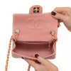 Chanel Mini Square Pink Sakura Leather Flap Bag