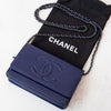 Chanel Cobalt Blue Patent Leather Timeless CC Wallet on Chain Bag