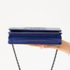 Chanel Cobalt Blue Patent Leather Timeless CC Wallet on Chain Bag
