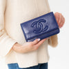 Chanel Cobalt Blue Patent Leather Timeless CC Wallet on Chain Bag